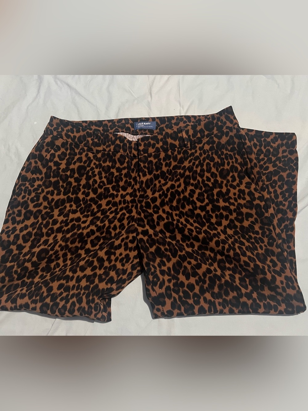 Old Navy womens Leopard Print Chinos in Brown and Black size 14